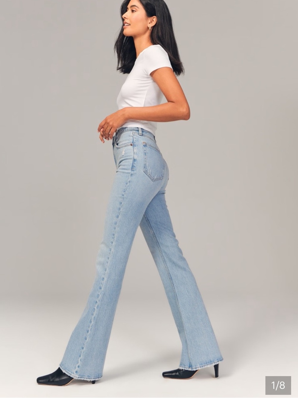 Abercrombie high-rise vintage flare jeans in light blue